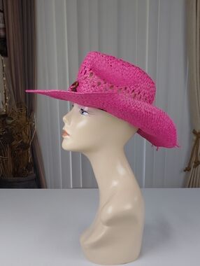 Goldcoast Pink Straw Cowboy Hat .